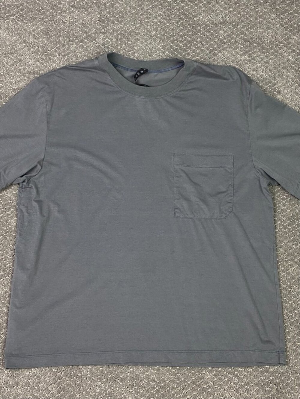 Lululemon Fundamental Pocket T Shirt Mens Medium Short Gray Pima Cotton M3VRVS